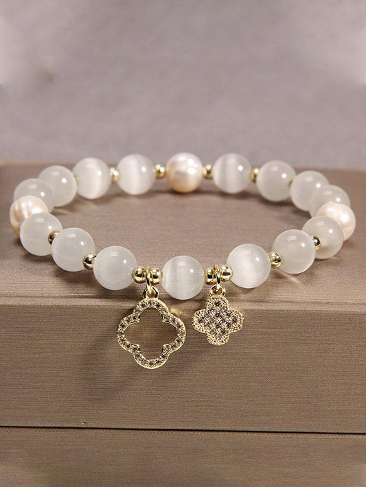 Clover White Opal Crystal Bracelet - PAINEVIDA