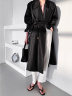 Old British Double-breasted Mid-length Trench Coat