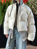 Fluffy White duck Down Puffer Jacket