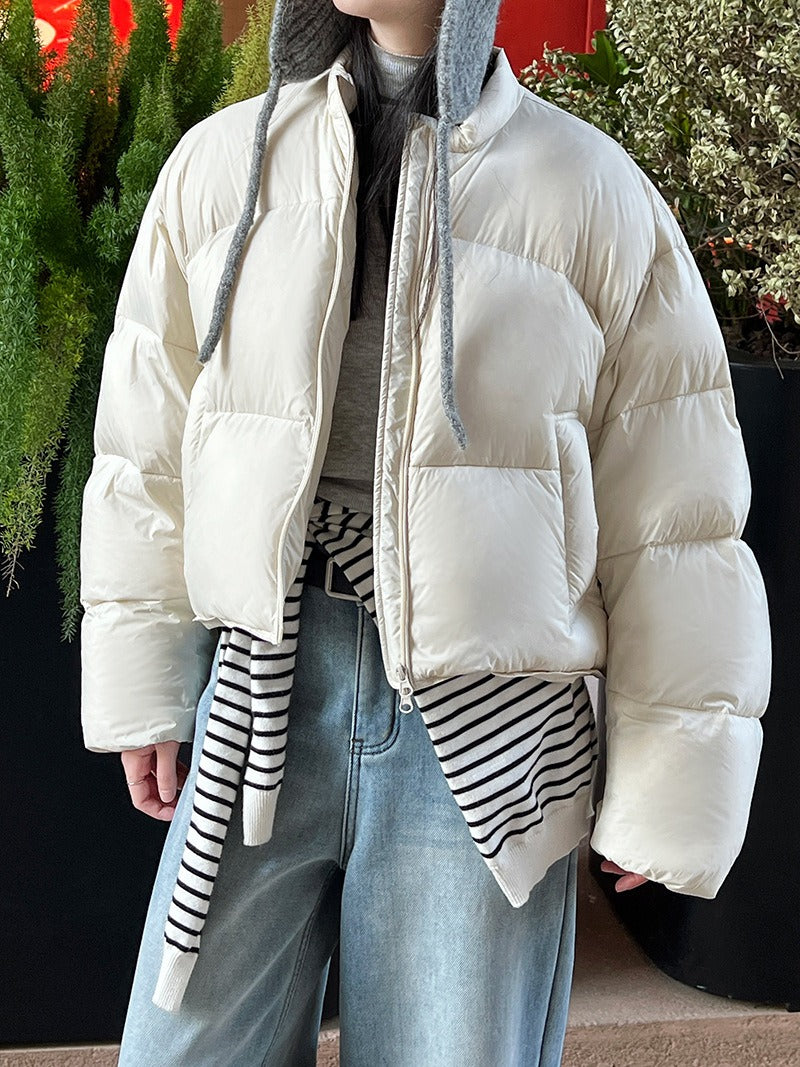 Fluffy White duck Down Puffer Jacket