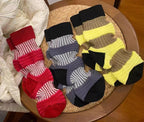 Fold Striped Lantern Cotton Socks by painevida