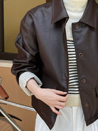 Retro PU Leather High-end Motorcycle Jacket