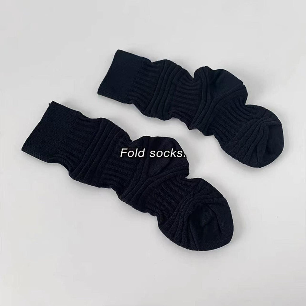 Fold Striped Lantern Cotton Socks by painevida