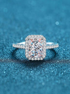 Square Moissanite Silver Diamond Ring by painevida