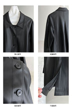 Retro Soft Leather Black Mid-length jacket