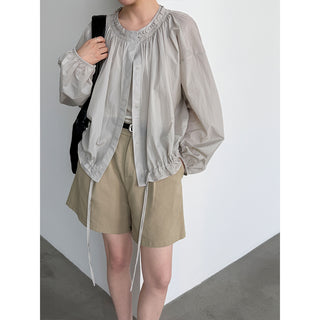 French Gathered Ruffle Blouse - PAINEVIDA