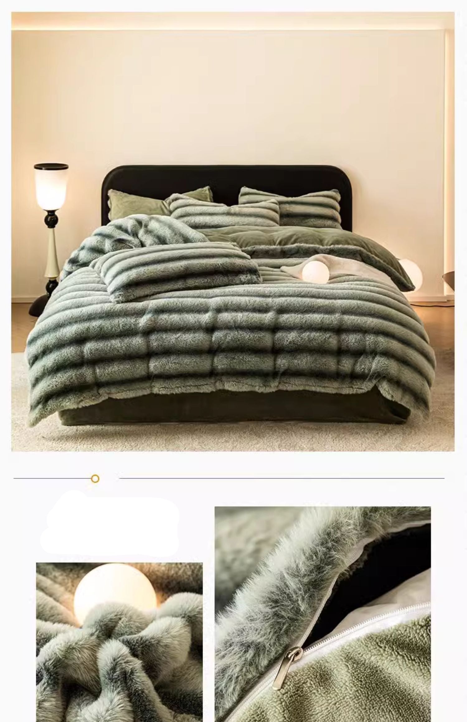 Rabbit Plush Winter Thick Quilt Cover Bedding Sheet 4-pieces set