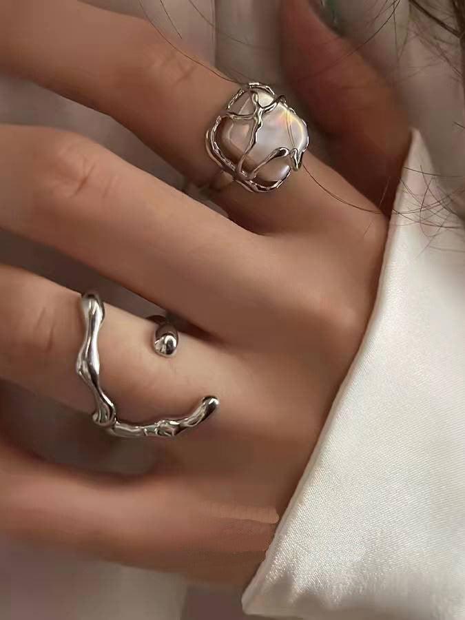 Moonstone Opening Rings Accessories 2 Sets by painevida