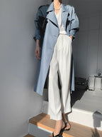 Old British Double-breasted Mid-length Trench Coat