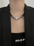 Metal Pearl Fashion Beaded Necklace by painevida