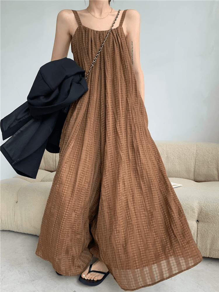 Loose Open Back Maxi Sleeveless Jumpsuits by painevida