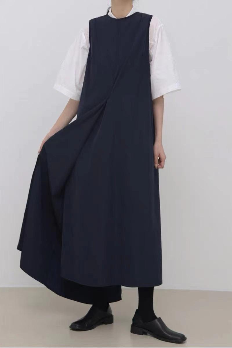 Original Solid Color Irregular Long Dress