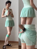 High Waist Mesh Running Skirt