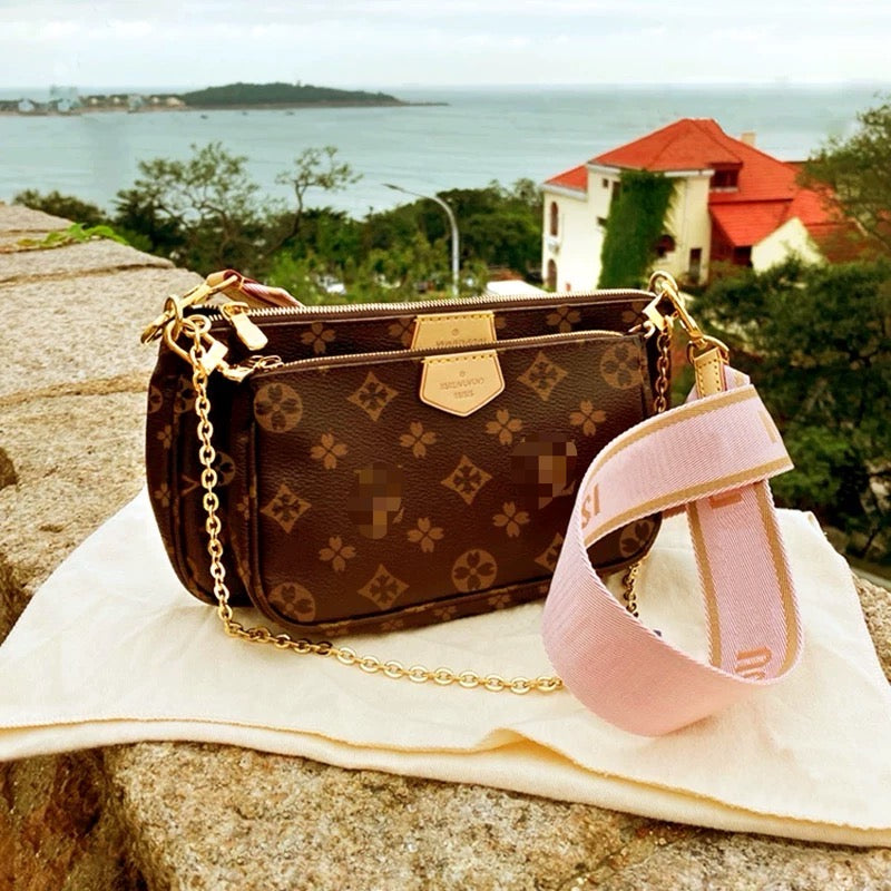 High-quality Vintage Pattern Three-piece One-Shoulder Crossbody Bag