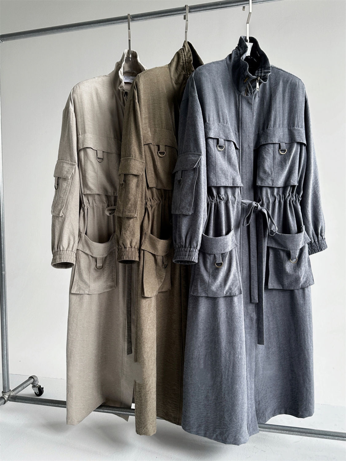 Lazy Style Lace-up Long Coat