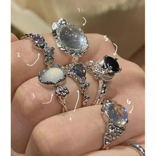 Original Gem Zircon Fashion Open Ring Set