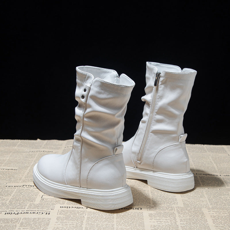 Leisure Fashion Solid Leather Martin Boots