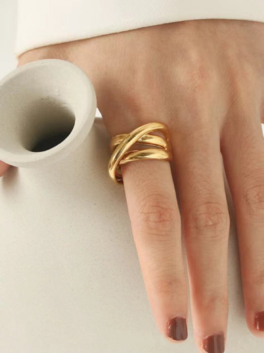 Wire Wound Simple Metal Open Ring - PAINEVIDA