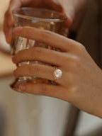 Natural Baroque Pearl Open Ring by painevida