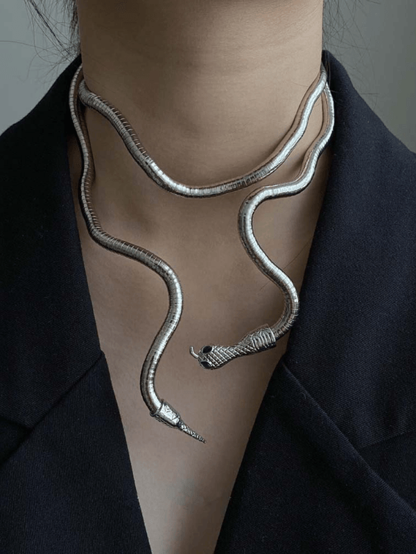 Statement Snake Shape Necklace by painevida