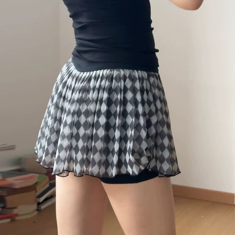 High Waist Mesh Running Skirt