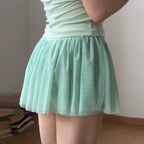 High Waist Mesh Running Skirt