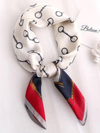 Vintage Geometry Printed Sun-Protection Silk Scarf by painevida