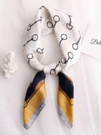 Vintage Geometry Printed Sun-Protection Silk Scarf by painevida