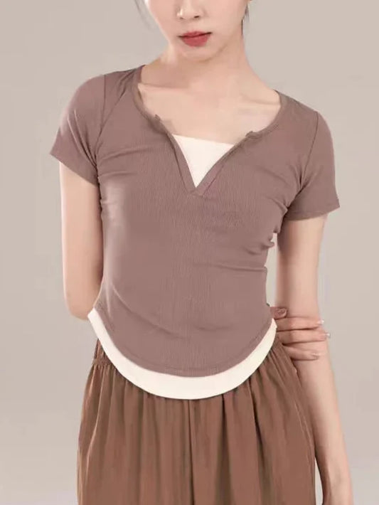 False Two Modern Training Activewear Short Sleeves Shirt