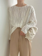 Elegant 3D Texture Long-sleeved Shirt by painevida