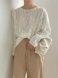 Elegant 3D Texture Long-sleeved Shirt - PAINEVIDA