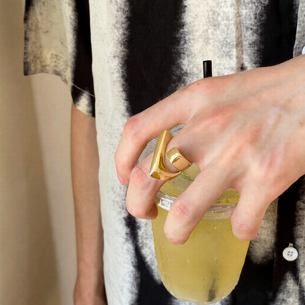 Interlocking Open Ring | Adjustable Silver Statement Ring