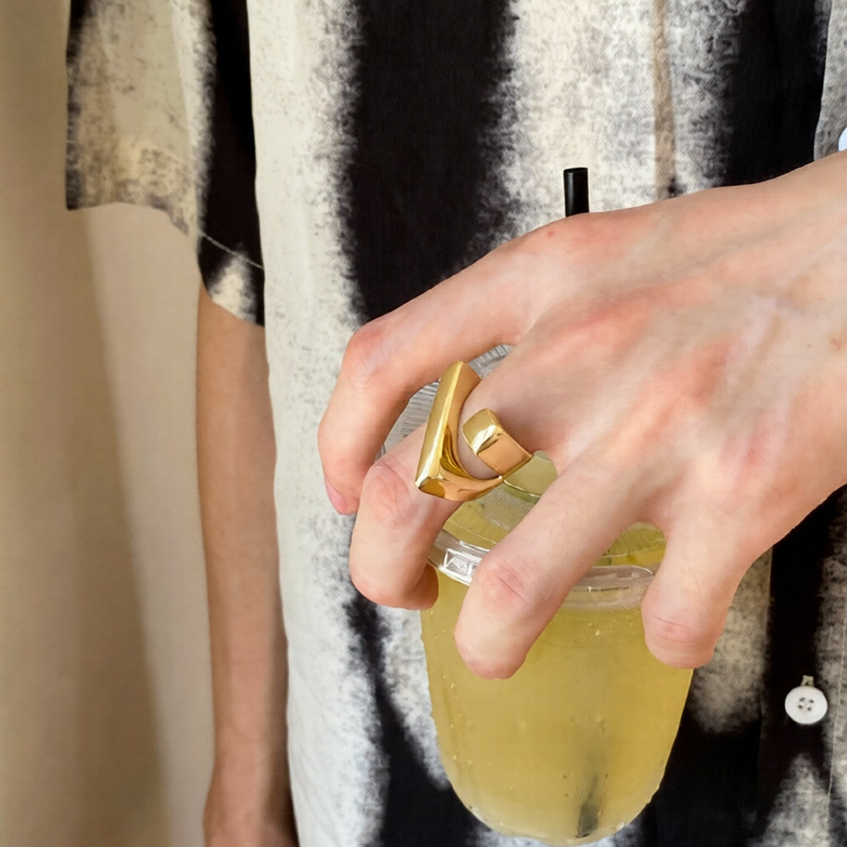 Interlocking Open Ring | Adjustable Silver Statement Ring