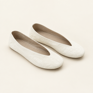 Ivory white minimalist ballet flats