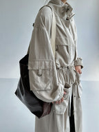 Lazy Style Lace-up Long Coat